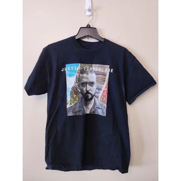 Justin Timberlake Man Of The Woods Tour Concert Blue T-Shirt Size Large - Picture 1 of 5